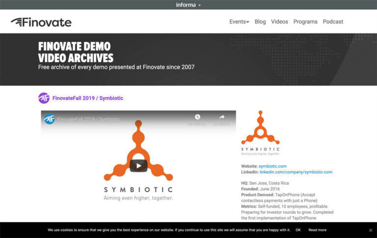 Finovate Fall 2019 - Symbiotic